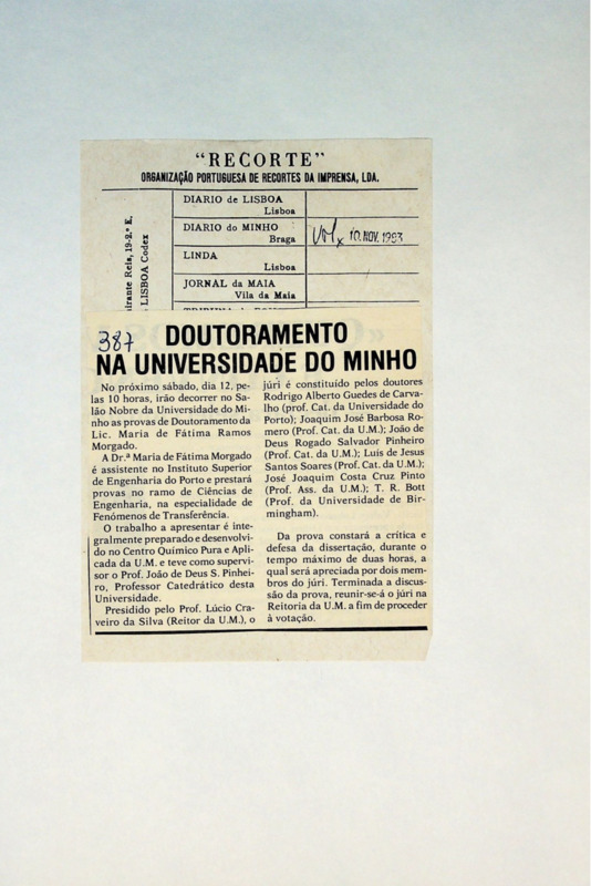  Doutoramento na Universidade do Minho 