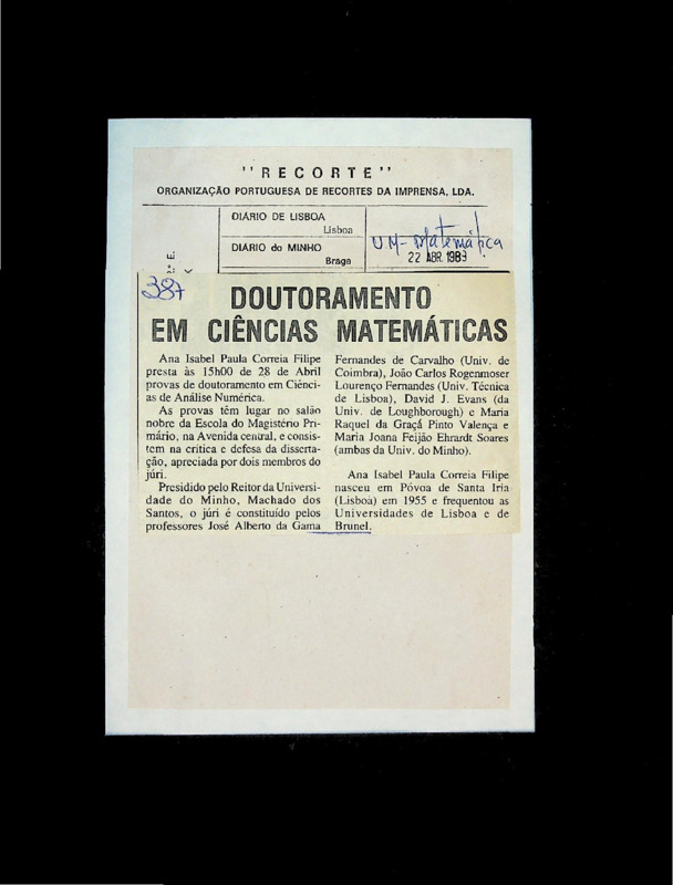  Doutoramento em Ciências Matemáticas 
