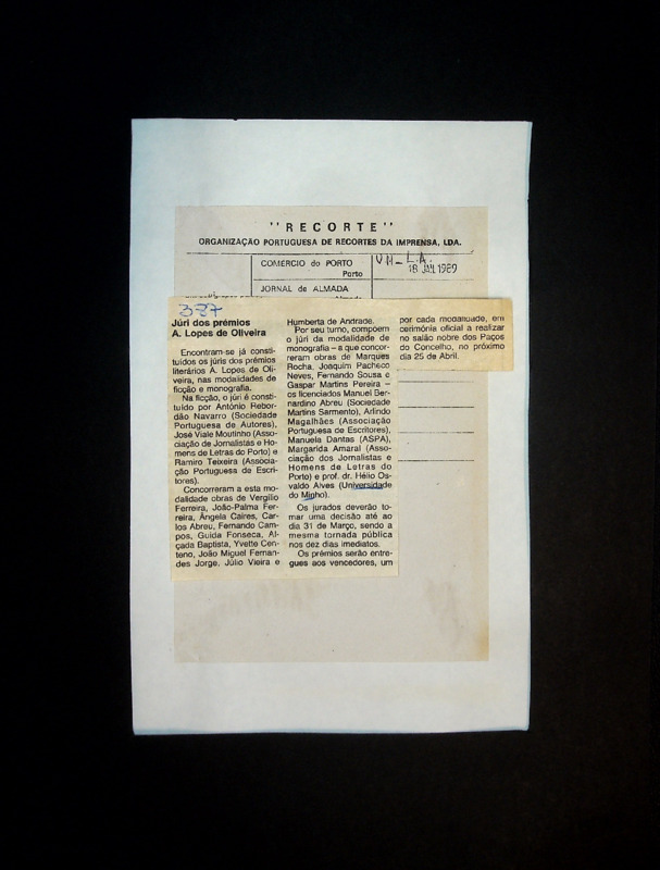  O júri dos prémios A. Lopes de Oliveira 