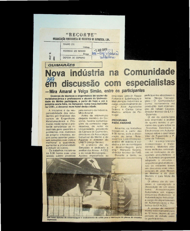  Nova indústria na Comunidade em discussão com especialistas: Mira Amaral e Veiga Simão entre os participantes 