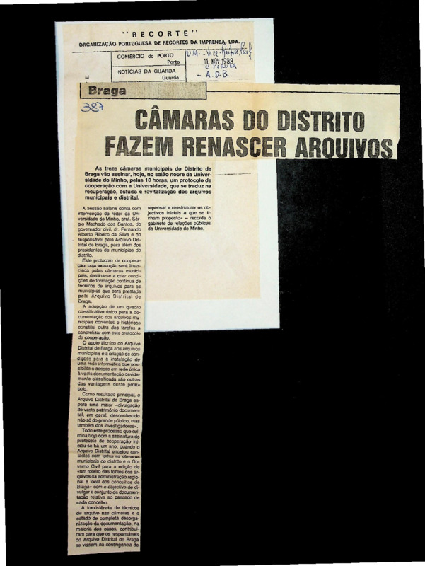  Câmaras do distrito fazem renascer arquivos 