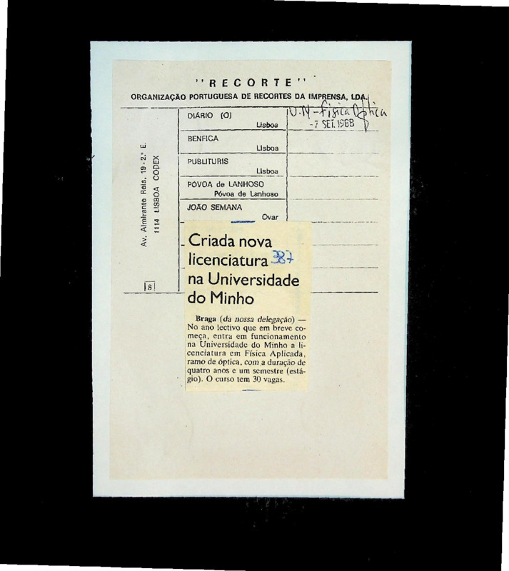  Criada nova licenciatura na Universidade do Minho 