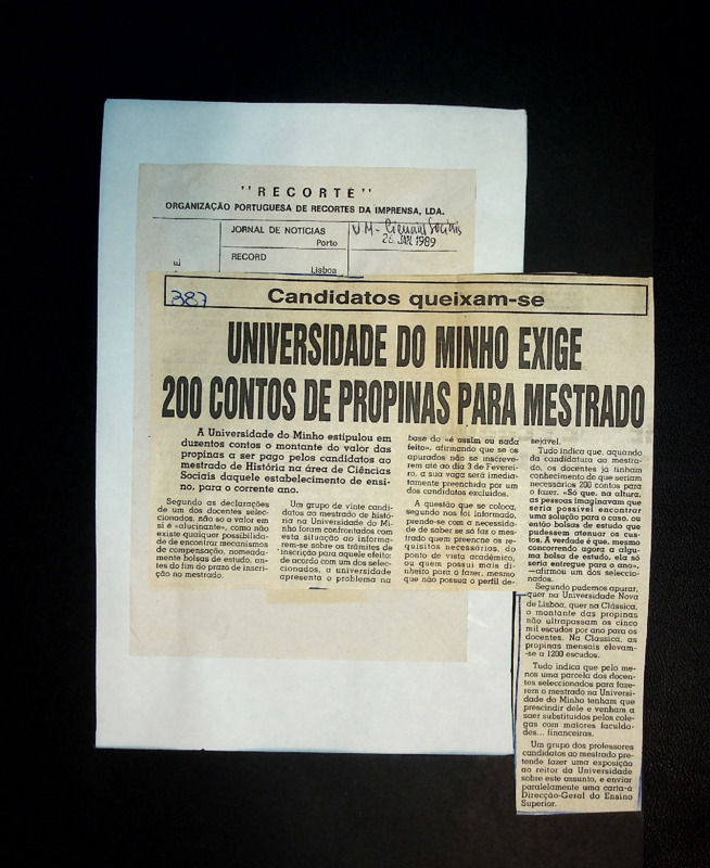  Universidade do Minho exige 200 contos de propinas para mestrado 