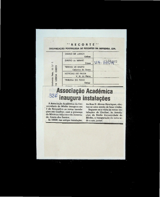  Associação Académica inaugura instalações 