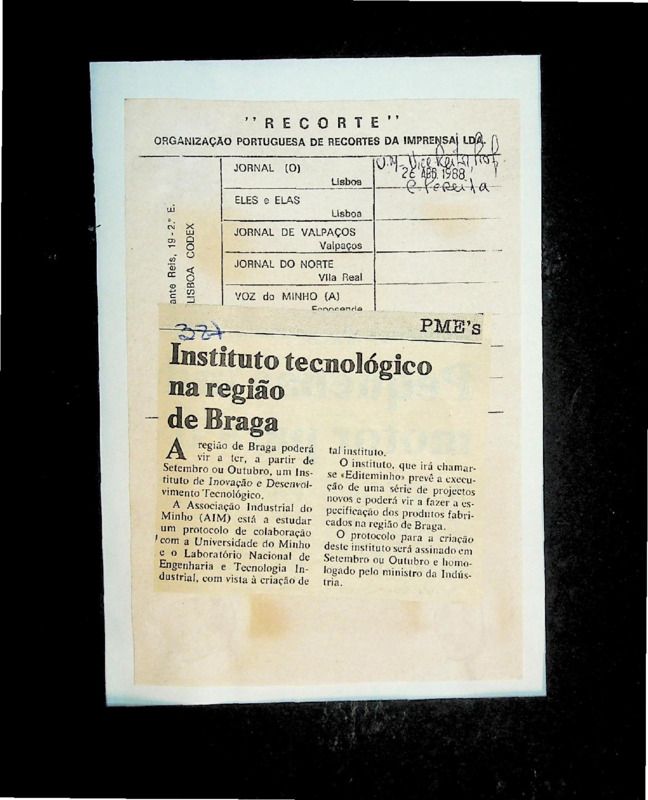  Instituto Tecnológico na região de Braga 