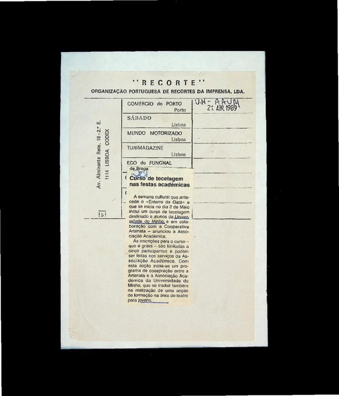  Curso de tecelagem nas festas académicas 
