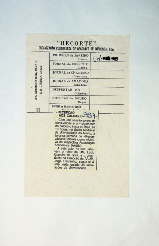  Recepção aos caloiros 