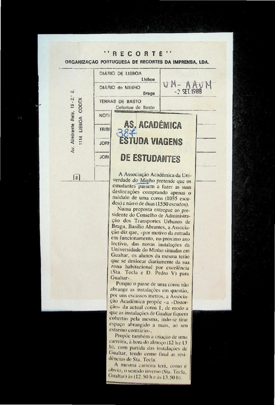  As. Académica estuda viagens de estudantes 