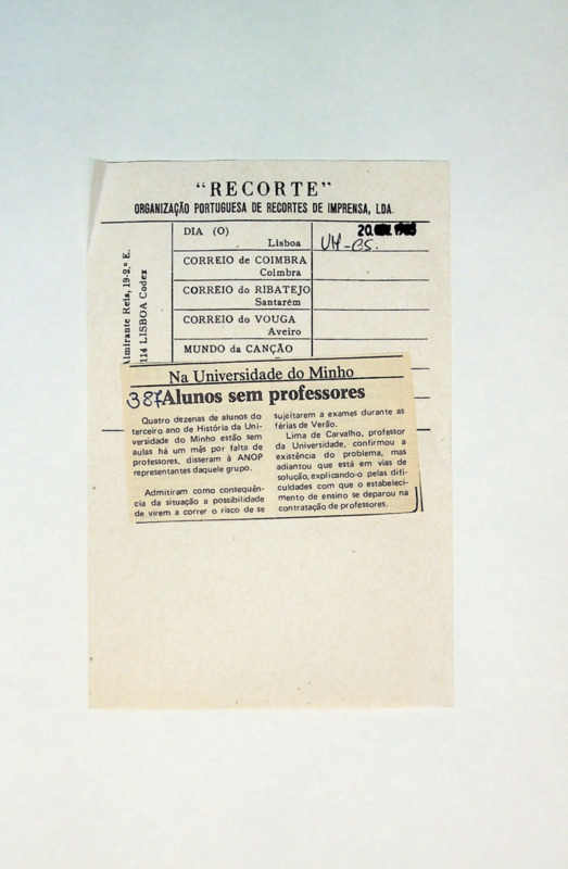  Na Universidade do Minho - Alunos sem Professores 
