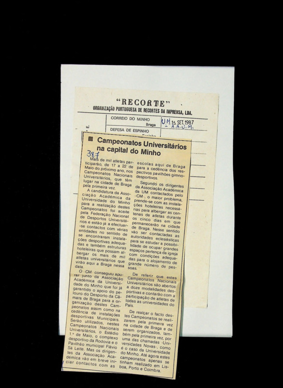  Campeonatos universitários na capital do Minho 