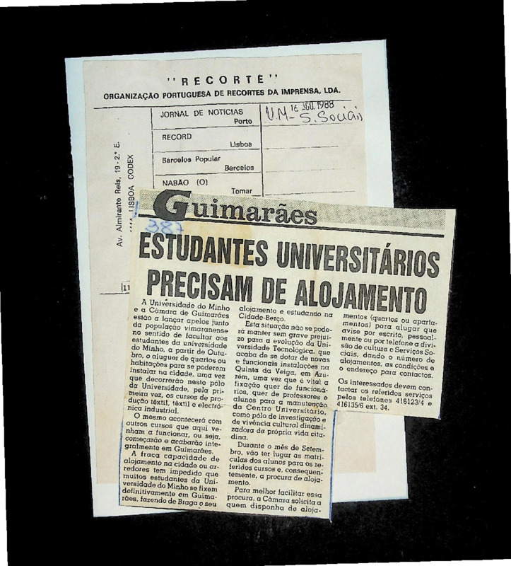  Estudantes universitários precisam de alojamento 