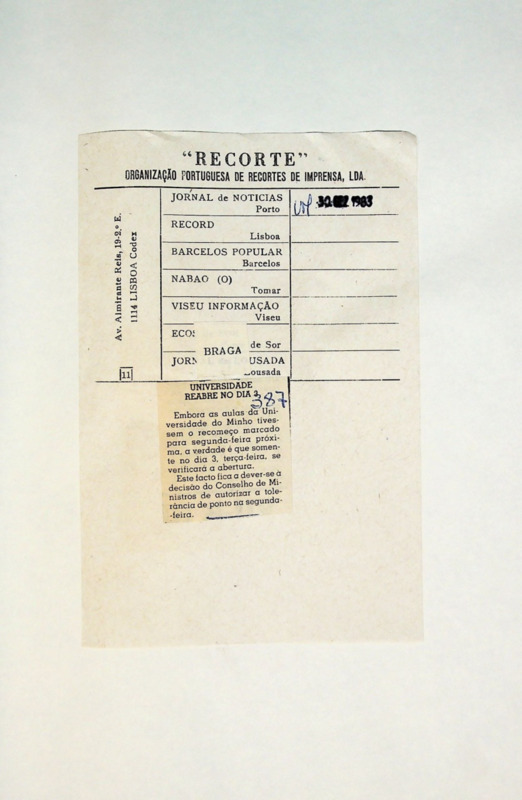  Universidade reabre no dia 3 