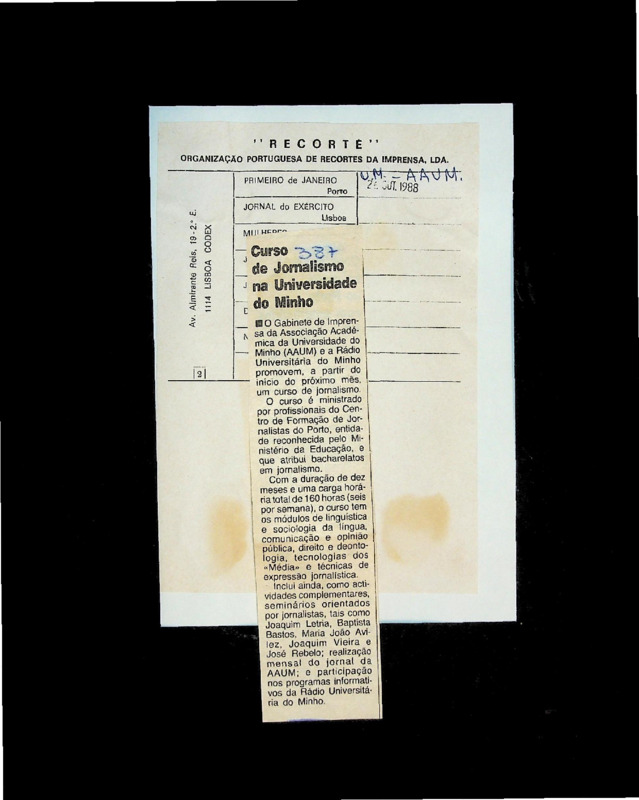  Curso de jornalismo na Universidade do Minho 