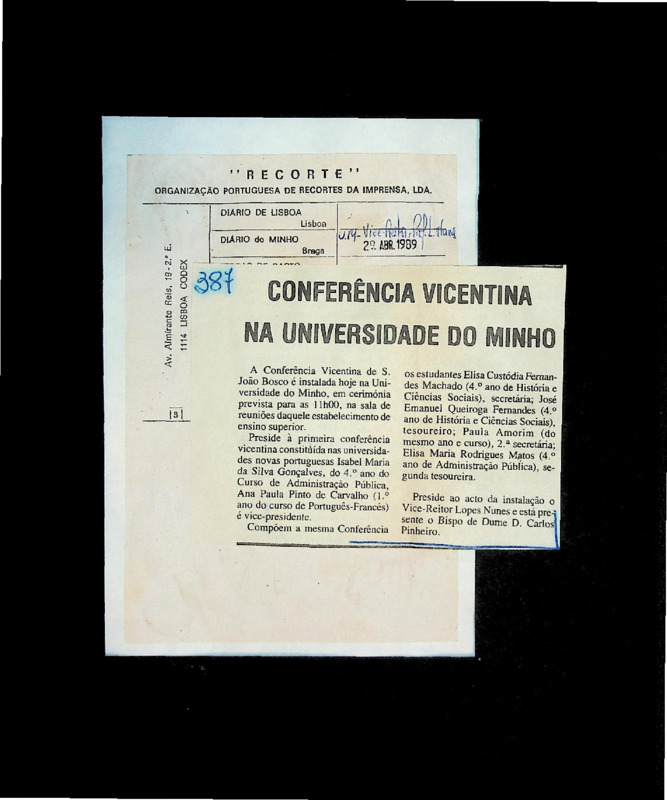  Conferência Vicentina na Universidade do Minho 
