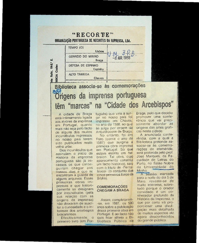  Biblioteca associa-se às comemorações: origens da imprensa portuguesa têm 