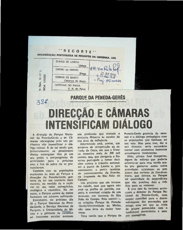  Parque da Peneda-Gerês: direcção e câmaras intensificam diálogo 