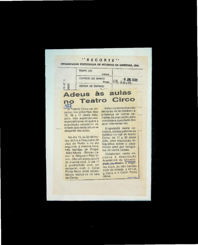  Adeus às aulas no Teatro Circo 