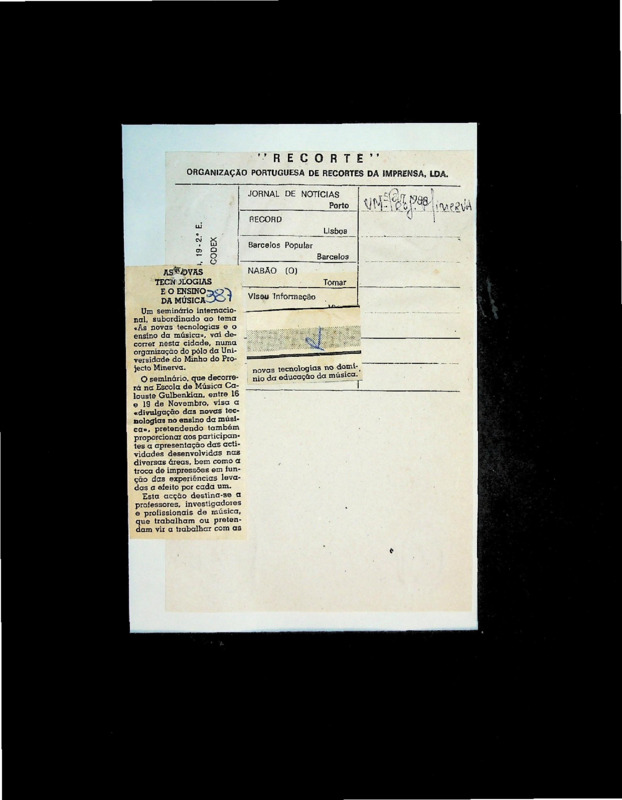  As novas tecnologias e o ensino da música 