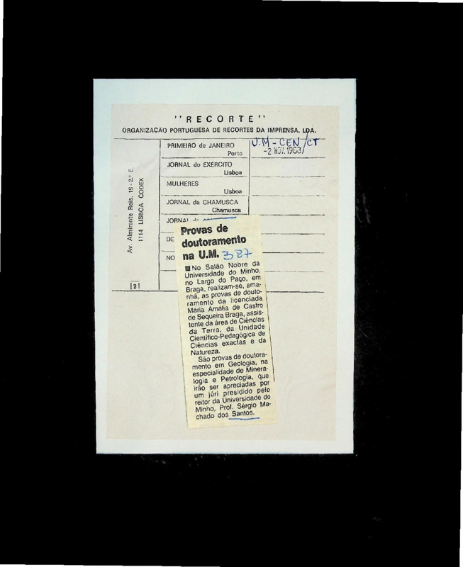  Provas de doutoramento na U.M. 