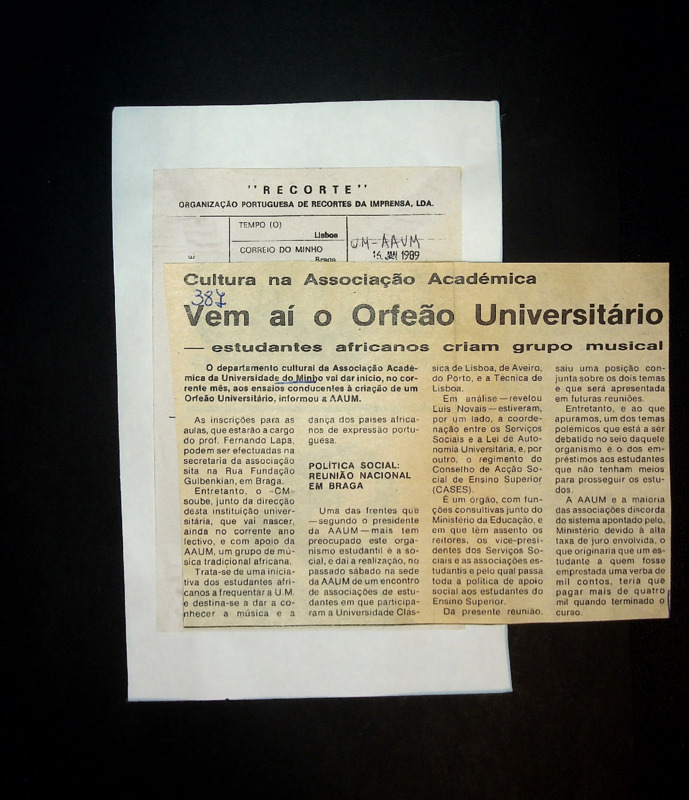  Cultura na Associação Académica: vem aí o Orfeão Universitário - estudantes africanos criam grupo musical 