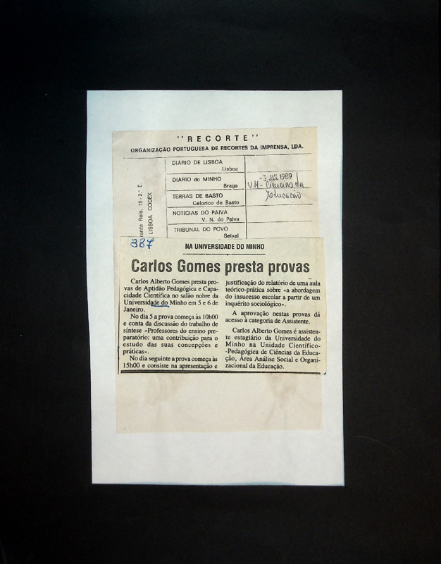  Carlos Gomes presta provas 