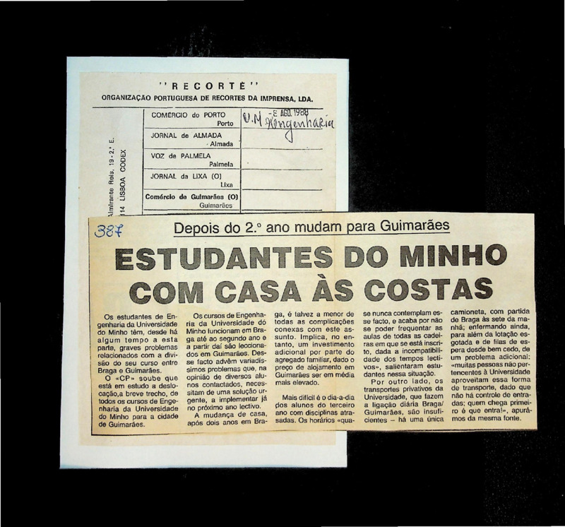  Estudantes do Minho com casa às costas 