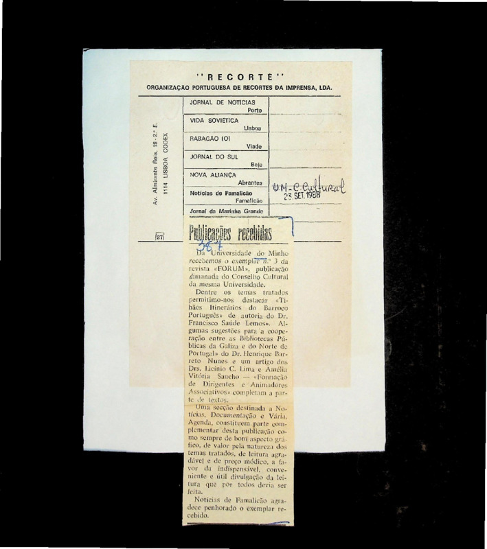  Publicações recebidas 