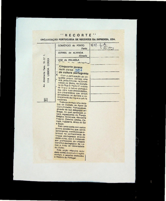  Cinquenta jovens num curso de cultura portuguesa 