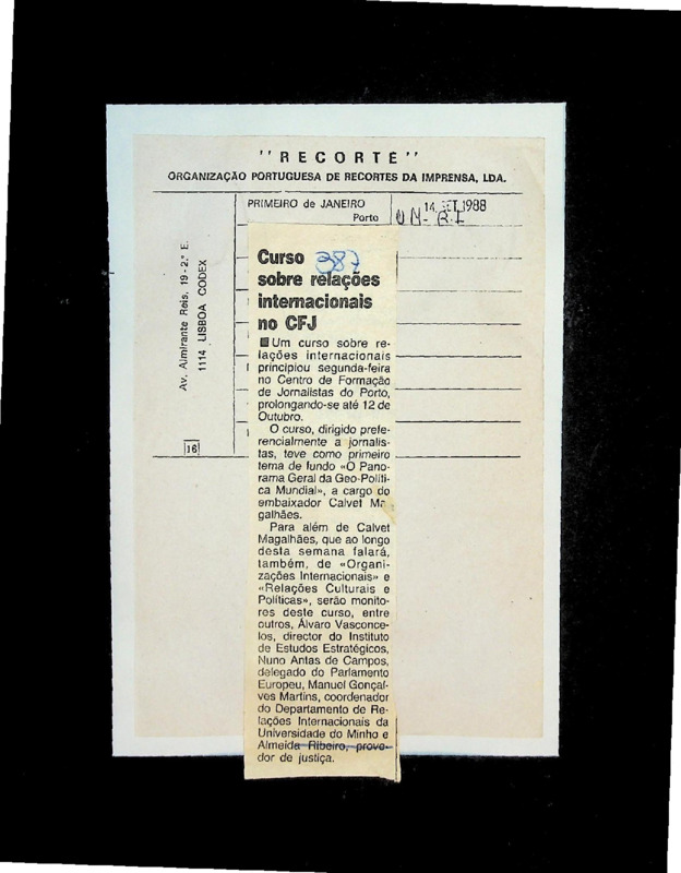  Curso sobre relações internacionais no CFJ 