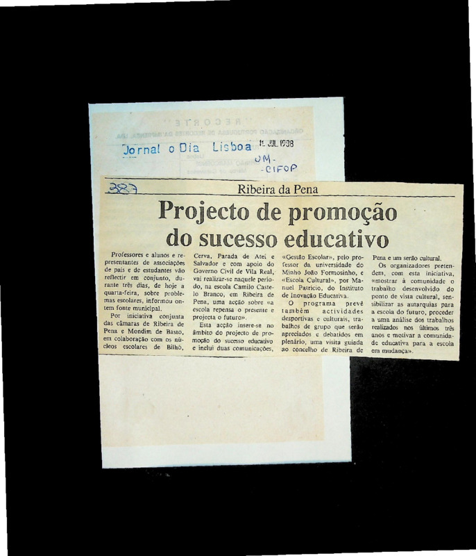 Projecto de promoção do sucesso educativo 