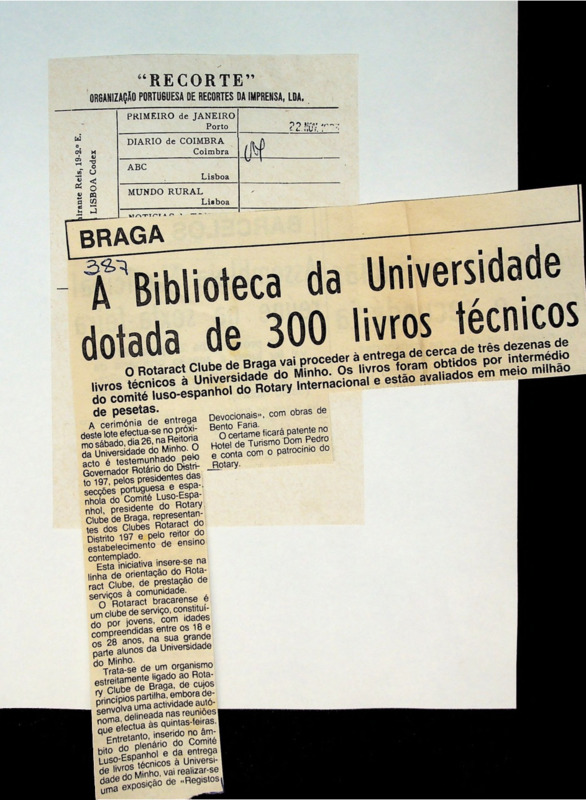  A Biblioteca da Universidade do Minho dotada de 300 livros técnicos 