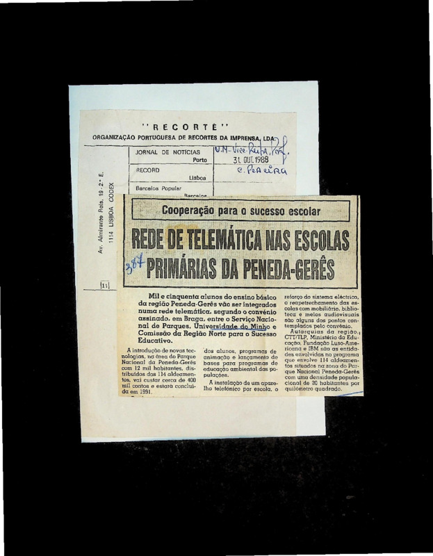  Rede telemática nas escolas primárias da Peneda-Gerês 