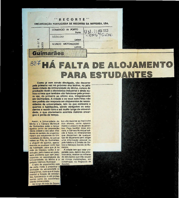  Há falta de alojamento para estudantes 