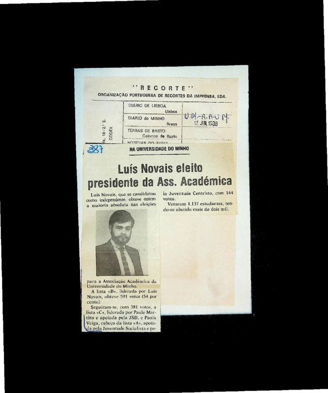  Luís Novais eleito presidente da Ass. Académica 