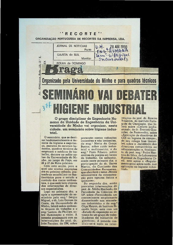  Organizado pela Universidade do Minho e para quadros técnicos: seminário vai debater higiene industrial 
