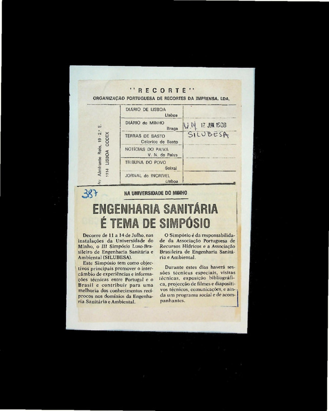  Engenharia Sanitária é tema de simpósio 