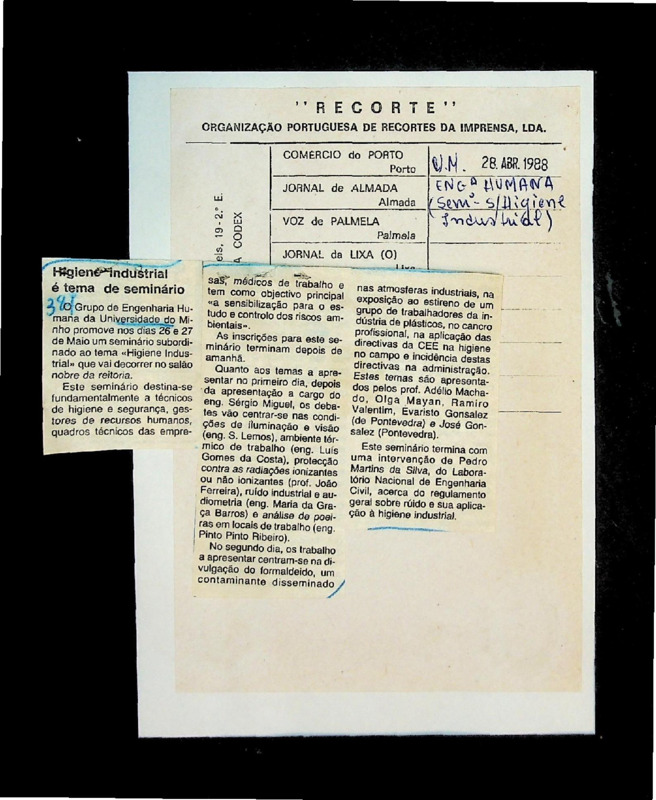  Higiene industrial é tema de seminário 