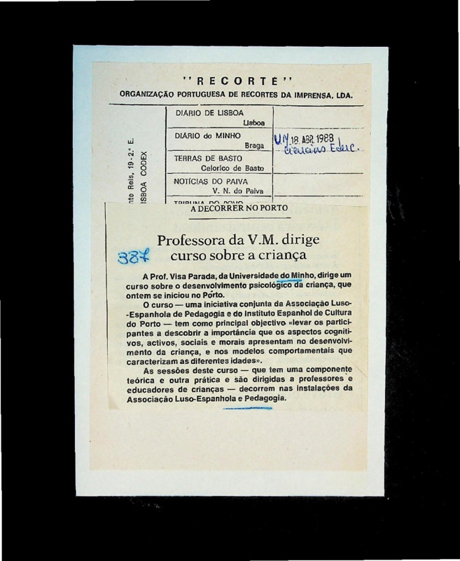  Professora da V.M. dirige curso sobre a criança 