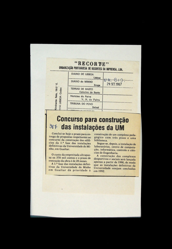  Concurso para construção das instalações da UM 