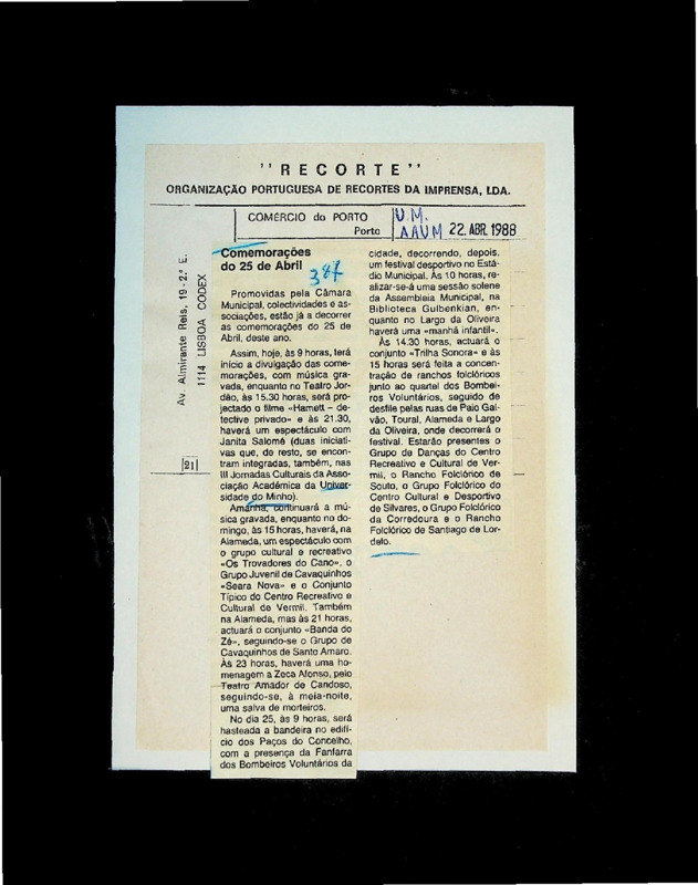  Comemorações do 25 de Abril 