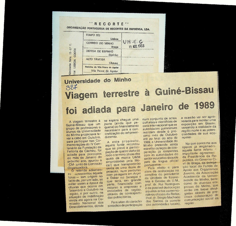  Viagem terrestre à Guiné-Bissau foi adiada para Janeiro de 1989 