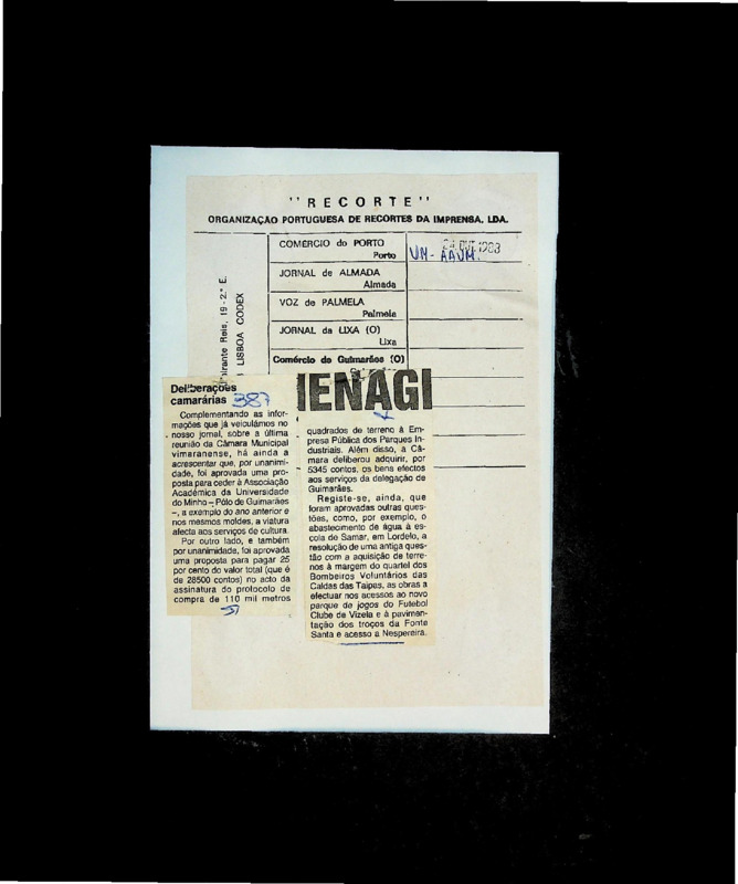  Deliberações camarárias 