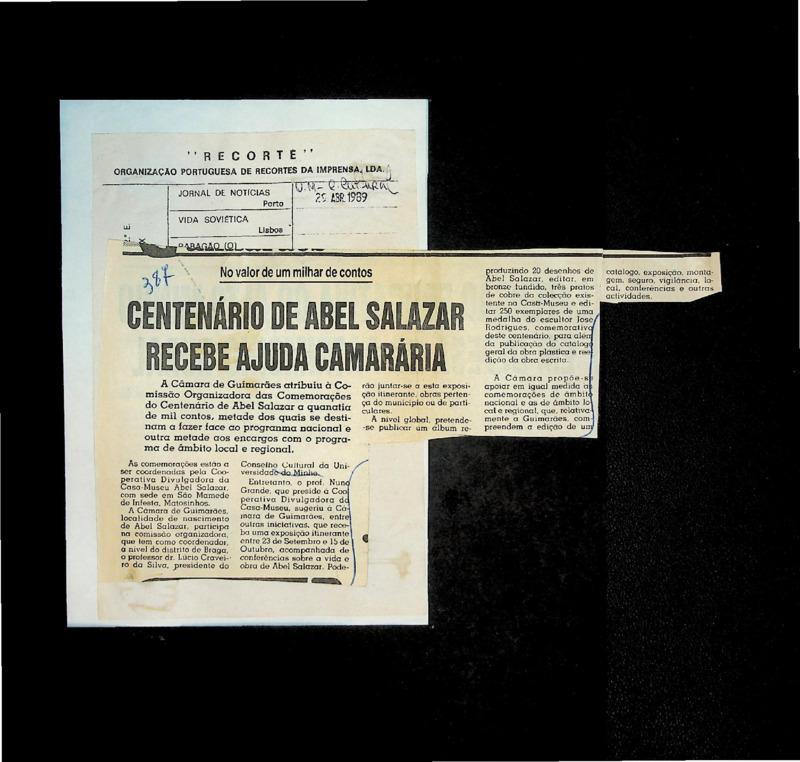  Centenário de Abel Salazar recebe ajuda camarária 