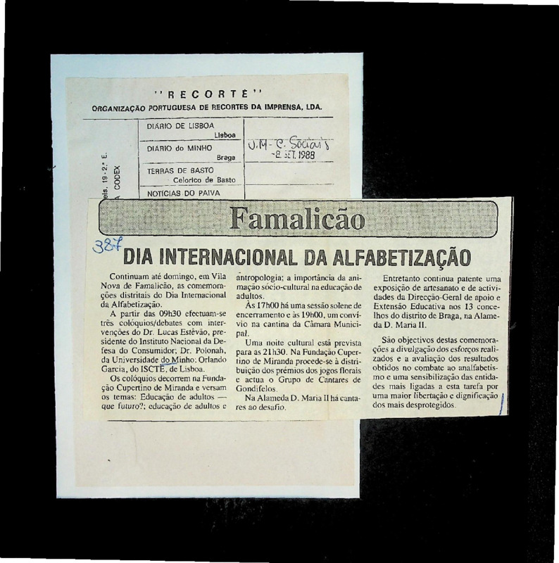  Dia Internacional da Alfabetização 