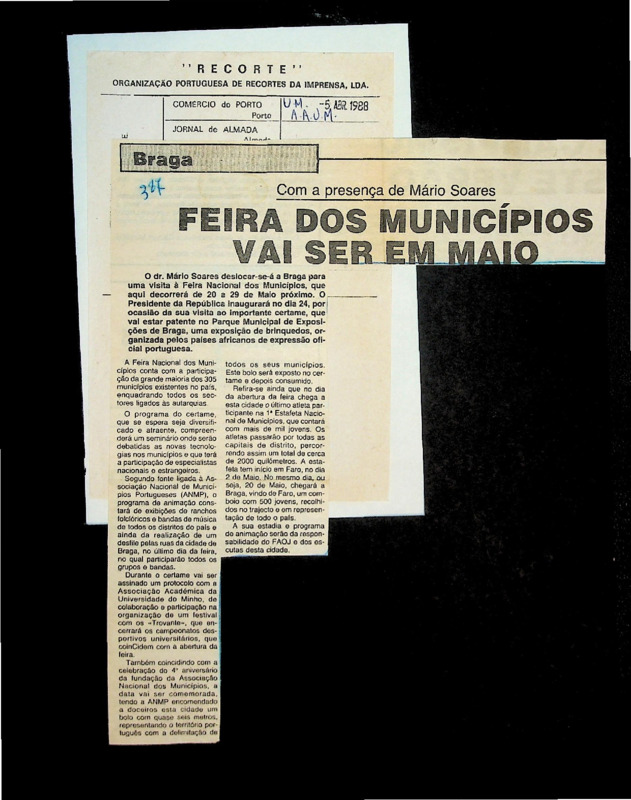  Com a presença de Mário Soares: feira dos municípios vai ser em maio 