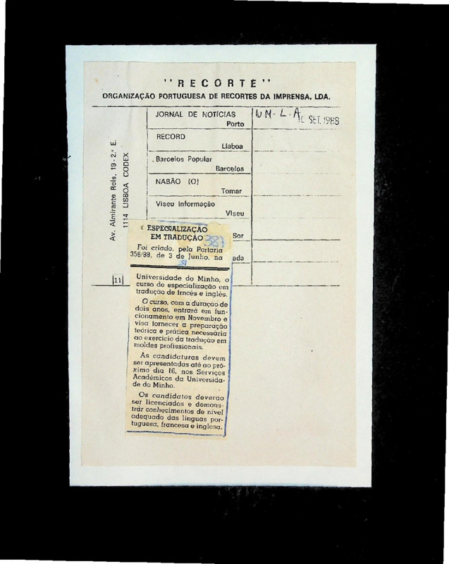  Especialização em Tradução 