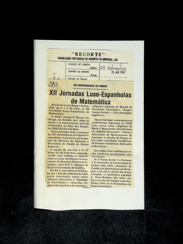  XII Jornadas Luso-Espanholas de Matemática 