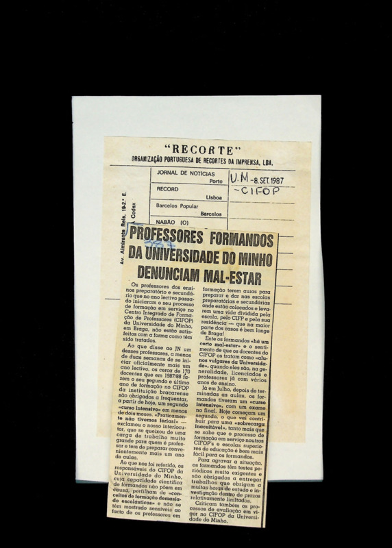  Professores formandos da Universidade do Minho denunciam mal-estar 