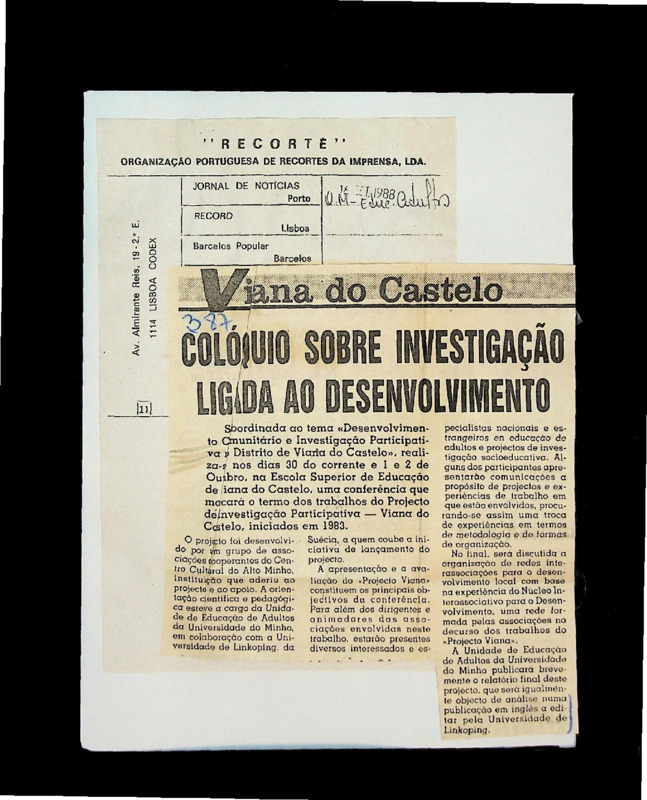  Colóquio sobre investigação ligada ao desenvolvimento 