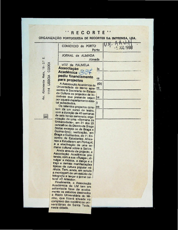  Associação Académica pediu financiamento para projectos 